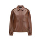 Brown Lamb Ovis Aries Leather Jacket