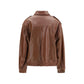 Brown Lamb Ovis Aries Leather Jacket