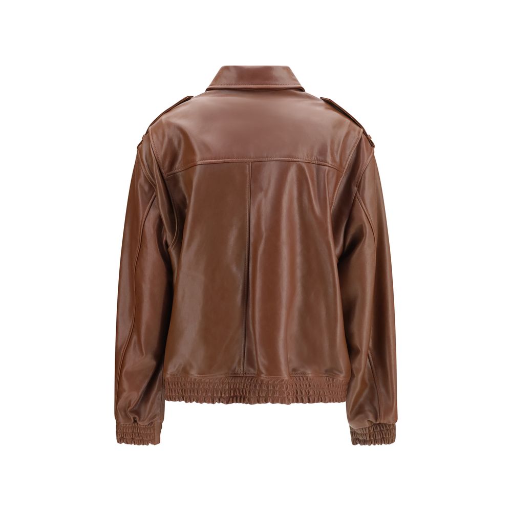 Brown Lamb Ovis Aries Leather Jacket