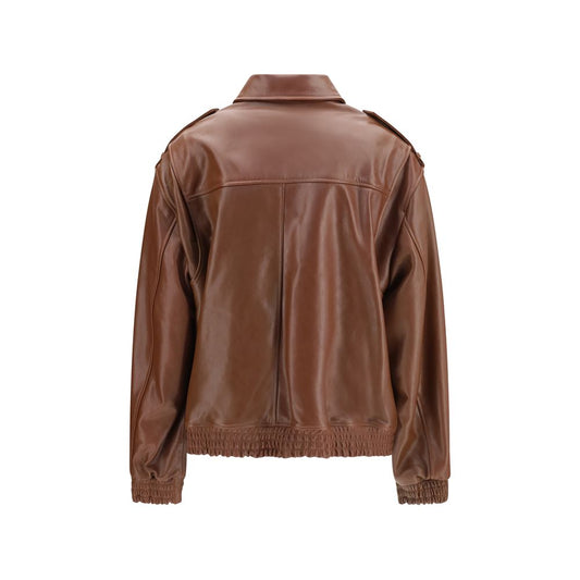 Brown Lamb Ovis Aries Leather Jacket