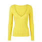 Yellow Viscose Women Sweater