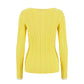 Yellow Viscose Women Sweater
