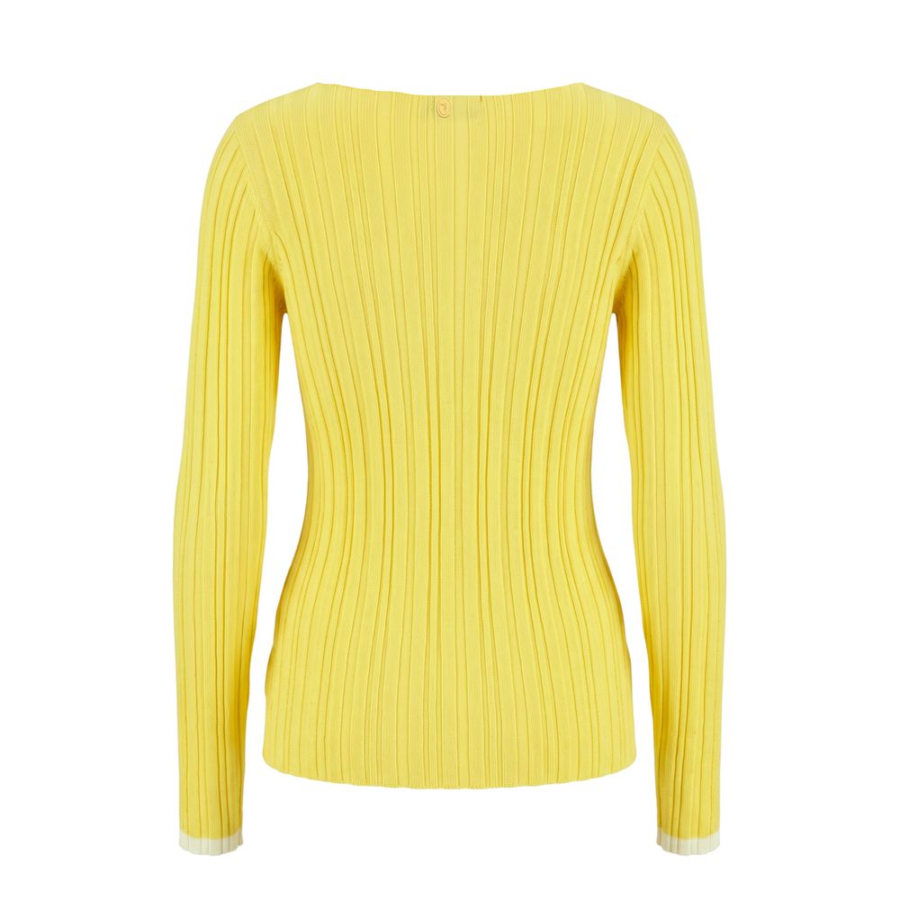 Yellow Viscose Women Sweater