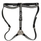 Black Leather Rhinestones Embellished Men Suspender