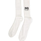Men White Cotton Over The Calf Accessory Socks