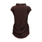 Brown Cotton Casual Dress