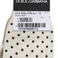 Off White Cotton Polka Dot Mid Calf Accessory Socks