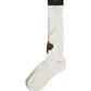 White Crown Embroidery Knee High Accessory Socks