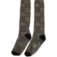 Multicolor Plaid Viscose Knee High Accessory Socks