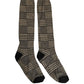 Multicolor Plaid Viscose Knee High Accessory Socks