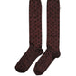Brown Polka Dot Over The Calf Accessory Socks