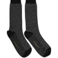 Black Wool Houndstooth Over Calf Accessory Socks