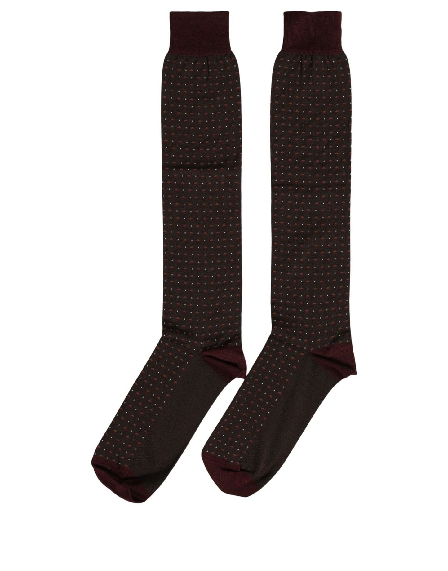 Burgundy Polka Dot Over The Calf Accessory Socks