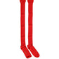 Men Red Logo Thigh High Ribbed Accessory Socks