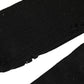 Black Cotton Distressed Mid Calf Accessory Socks