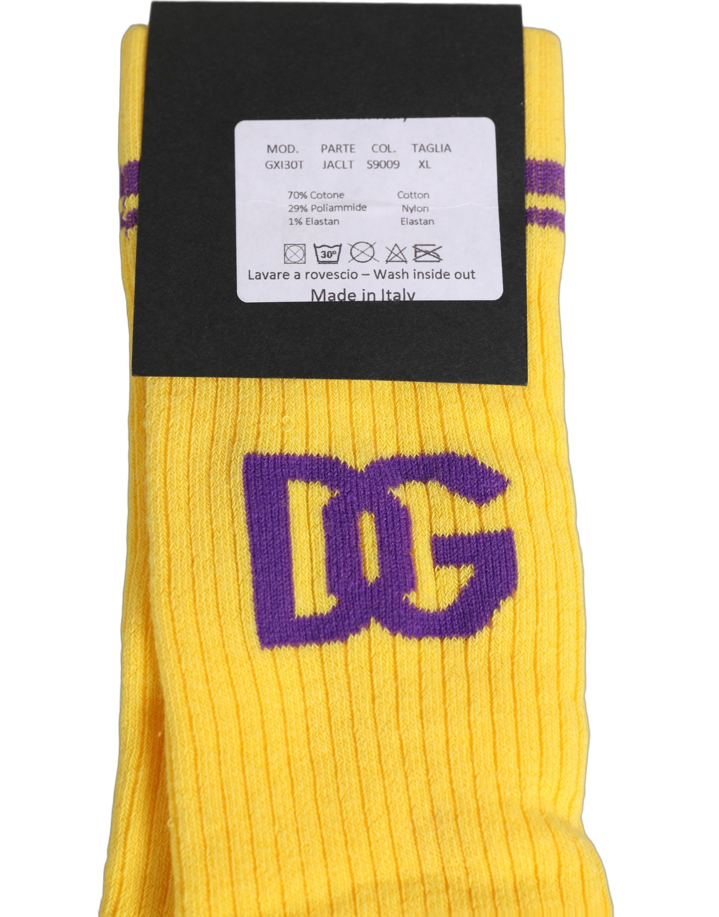 Men Yellow DG Logo Over Calf Accessory Socks
