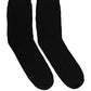 Men Dark Blue Cotton Ribbed Mid Calf Accessory Socks