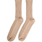 Beige Cotton Distressed Mid Calf Accessory Socks