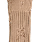 Beige Cotton Distressed Mid Calf Accessory Socks