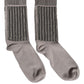 Gray Sequin Cotton Knit Mid Calf Accessory Socks