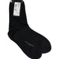Dark Blue Cotton Knit Mid Calf Accessory Socks