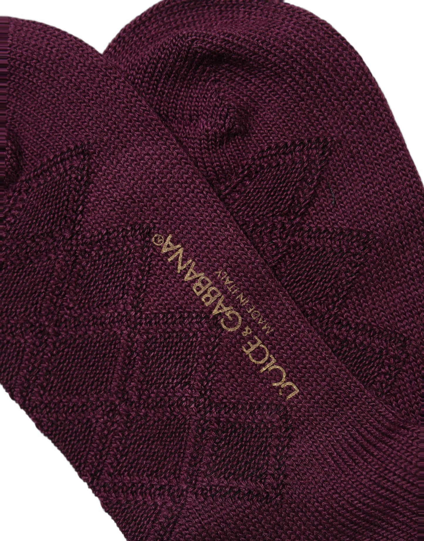 Burgundy Wool Crest Logo Knee High Accessory Socks