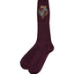 Burgundy Wool Crest Logo Knee High Accessory Socks