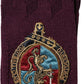 Burgundy Wool Crest Logo Knee High Accessory Socks