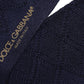 Navy Blue Wool Crest Logo Knee High Accessory Socks