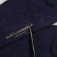 Navy Blue Wool Crest Logo Knee High Accessory Socks