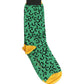 Men Green Cotton Abstract Mid Calf Accessory Socks