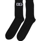Men Black Cotton DG Logo Mid Calf Accessory Socks