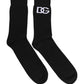 Men Black Cotton DG Logo Mid Calf Accessory Socks