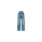 Blue Cotton Straight-Leg Jeans
