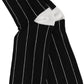 Men Black Pinstripe Logo Knee High Accessory Socks