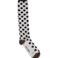 White Polka Dot Over The Calf Accessory Socks