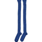 Blue Viscose Knitted Thigh High Accessory Socks