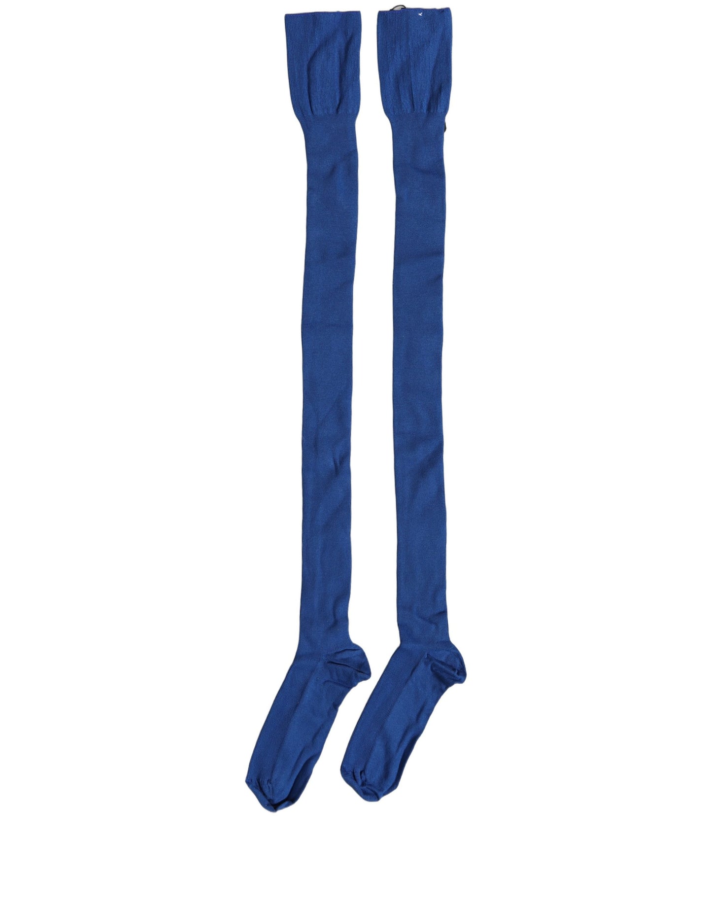 Blue Viscose Knitted Thigh High Accessory Socks