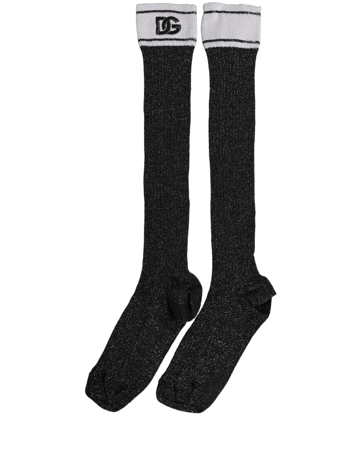 Black Viscose DG Logo Knee High Accessory Socks