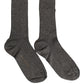 Dark Gray Viscose Logo Mid Calf Accessory Socks