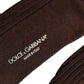 Dark Brown Wool DG Logo Mid Calf Accessory Socks