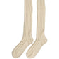 Beige Wool Stretch Knee High Accessory Socks