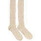 Beige Wool Stretch Knee High Accessory Socks
