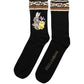 Black Rabbit Floral Wool Mid Calf Accessory Socks