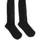 Dark Gray Sequined Wool Knee High Accessory Socks