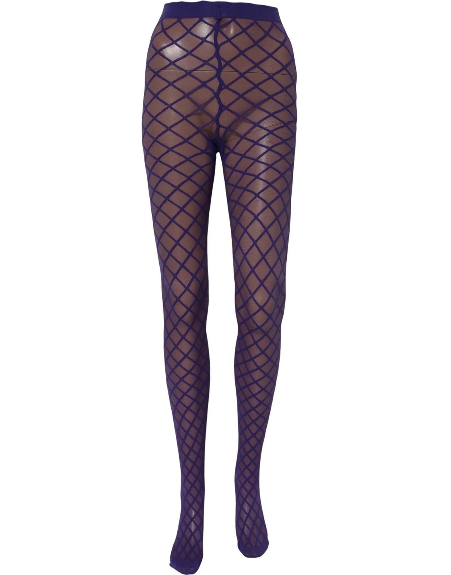 Purple Nylon Fishnet Pantyhose Stockings Socks