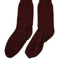 Burgundy Viscose Mid Calf Accessory Socks