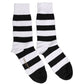 Black White Stripes Mid Calf Accessory Socks