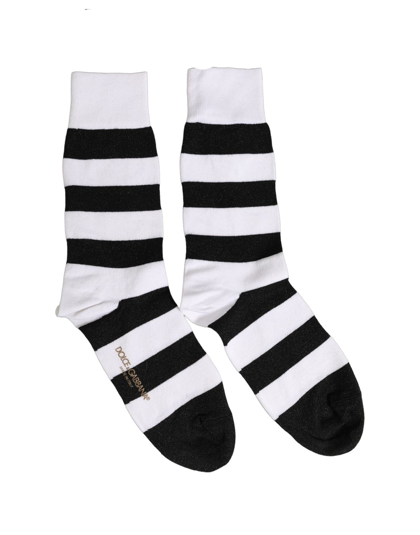 Black White Stripes Mid Calf Accessory Socks