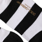 Black White Stripes Mid Calf Accessory Socks